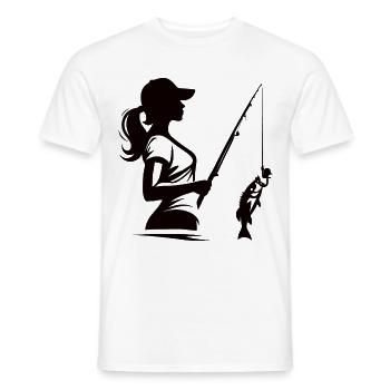Cool Angler Silhouette Design f - Men's T-Shirt - white - Front - AI Model Male 178 dark (178cm)