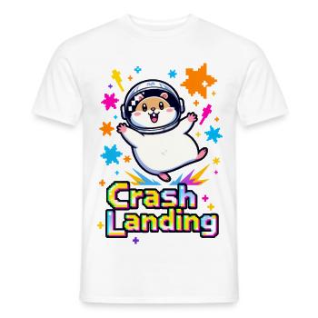 🐹 Hamster-Astronaut bei Bruchlandung - Männer T-Shirt - Weiß - Vorne - AI Model Male 178 dark (178cm)