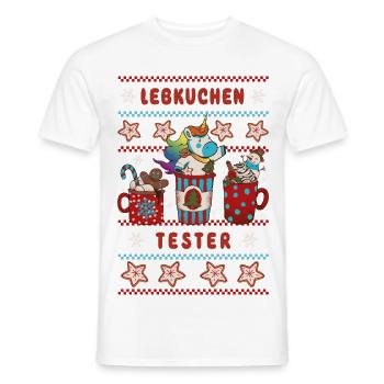 GINGERBREAD TESTER Unicorn Christmas - Men's T-Shirt - white - Front - AI Model Male 178 dark (178cm)