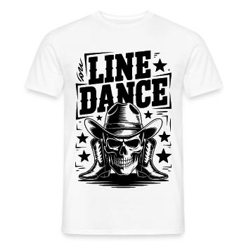 Line Dance – Western Skull Cowboy Tanz - Männer T-Shirt - Weiß - Vorne - AI Model Male 178 dark (178cm)