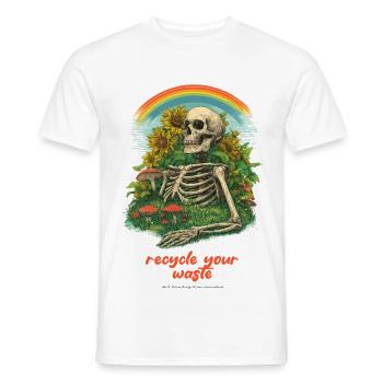 Recycle Your Garbage Garden Skeleton - Men's T-Shirt - white - Front - AI Model Male 178 dark (178cm)