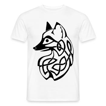 Renard celtique noir - T-shirt homme - blanc - Devant - AI Model Male 178 dark (178cm)