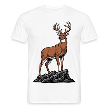 Weißwedelhirsch Majestätische Wilde Natur - Männer T-Shirt - Weiß - Vorne - AI Model Male 178 dark (178cm)