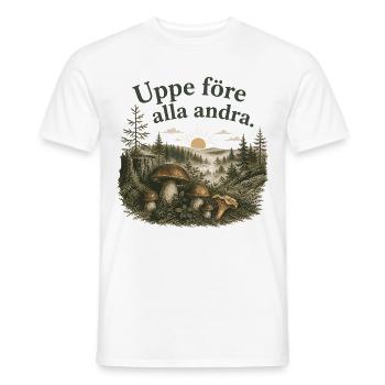 Cueilleur Matinal Champignons Style Suédois - T-shirt homme - blanc - Devant - AI Model Male 178 dark (178cm)
