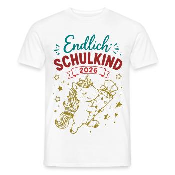 Endlich Schulkind 2026 Unicorn - Männer T-Shirt - Weiß - Vorne - AI Model Male 178 dark (178cm)