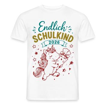 Endlich Schulkind 2026 Unicorn - Männer T-Shirt - Weiß - Vorne - AI Model Male 178 dark (178cm)