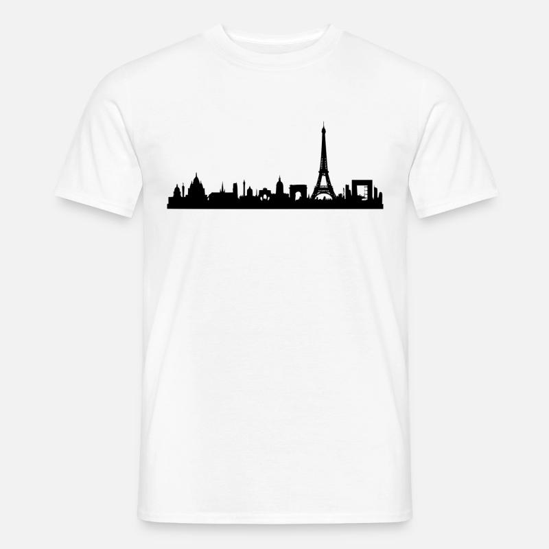 Skyline Paris Eiffelturm Frankreich - Männer T-Shirt - Weiß