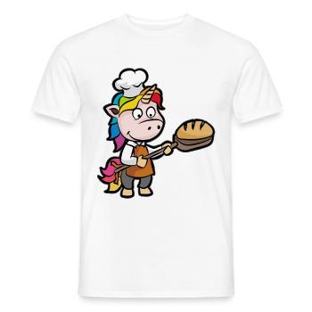 Unicorn Baker Baker Journeyman Bakery funny - Men's T-Shirt - white - Front - AI Model Male 178 dark (178cm)