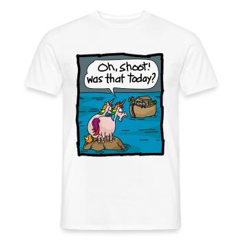 Unicorn Noah's Ark Bible Story Communion - Men's T-Shirt - white - Front - AI Model Male 178 dark (178cm)