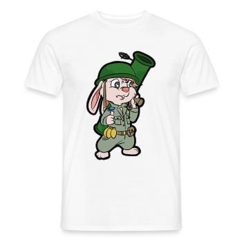 Bundeswehr Rabbit Military Panzerfaust Army - Men's T-Shirt - white - Front - AI Model Male 178 dark (178cm)