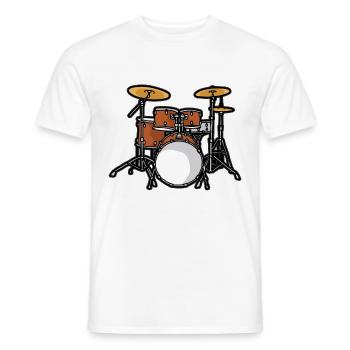 Batterie batteur tambour drumset Tambours - T-shirt homme - blanc - Devant - AI Model Male 178 dark (178cm)