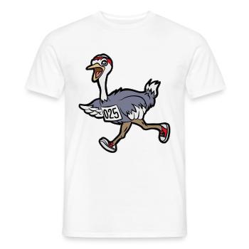 coureurs d’autruche de jogging marathon sprinter - T-shirt homme - blanc - Devant - AI Model Male 178 dark (178cm)