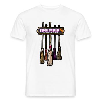 BROOM PARKING - Men's T-Shirt - white - Front - AI Model Male 178 dark (178cm)