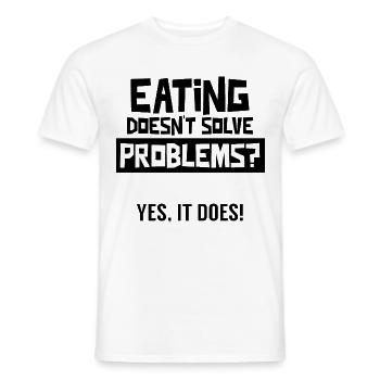 Food does not solve any problems? Diabetic Diabetes - Men's T-Shirt - white - Front - AI Model Male 178 dark (178cm)