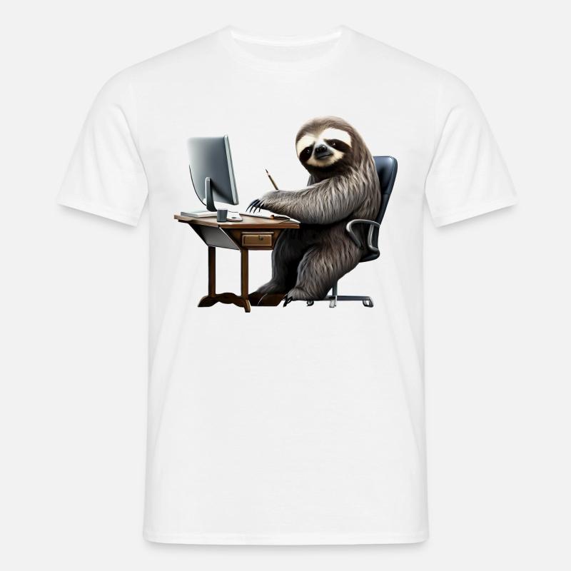 Kontor dovendyr - T-shirt til herrer - hvid