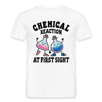 Chemical reaction at first sight - Men's T-Shirt - white - Front - AI Model Male 178 dark (178cm)
