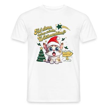 Noël Encore Chat Catmas Drôle Laid - T-shirt homme - blanc - Devant - AI Model Male 178 dark (178cm)