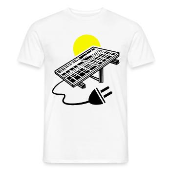 Symbole de l’installation photovoltaïque Énergie solaire - T-shirt homme - blanc - Devant - AI Model Male 178 dark (178cm)
