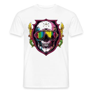 Ski Ski Goggles Skull - Men's T-Shirt - white - Front - AI Model Male 178 dark (178cm)