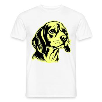 Beagle Dog Head - Men's T-Shirt - white - Front - AI Model Male 178 dark (178cm)
