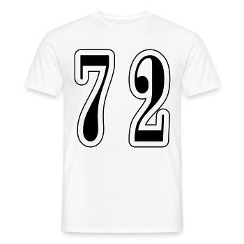 72 Number Symbol - Men's T-Shirt - white - Front - AI Model Male 178 dark (178cm)