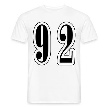 92 Number Symbol - Men's T-Shirt - white - Front - AI Model Male 178 dark (178cm)