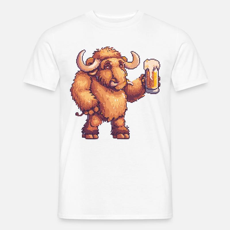 Mammut Bier Pixel - Männer T-Shirt - Weiß