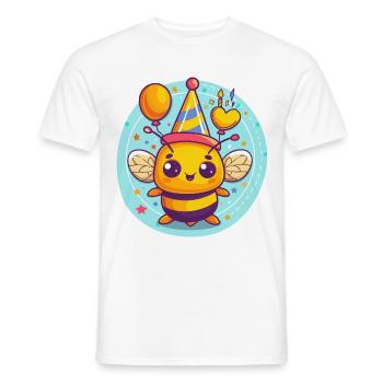 Abeille Anniversaire Bébé - T-shirt homme - blanc - Devant - AI Model Male 178 dark (178cm)