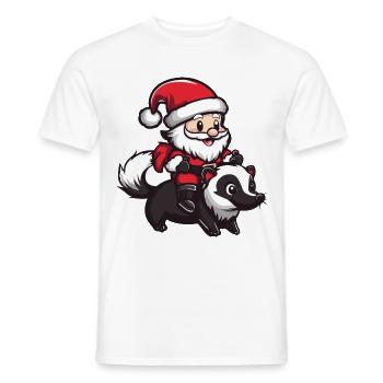 Skunk Santa Claus - Men's T-Shirt - white - Front - AI Model Male 178 dark (178cm)