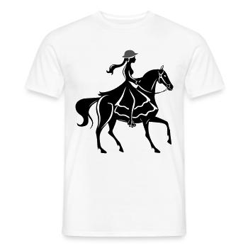 Balade à cheval pour fille - T-shirt homme - blanc - Devant - AI Model Male 178 dark (178cm)
