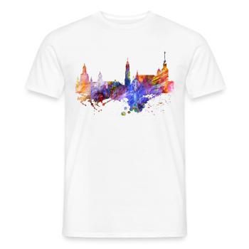 Skyline de Dresde - T-shirt homme - blanc - Devant - AI Model Male 178 dark (178cm)