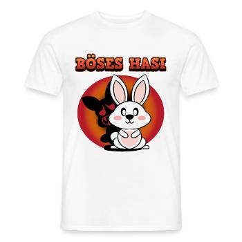 Böses Hasi Süß Lustig Böse Spruch Geschenk Witzig - Männer T-Shirt - Weiß - Vorne - AI Model Male 178 dark (178cm)