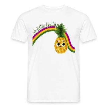 Ananas doux avec arc-en-ciel et texte Restez fruité - T-shirt homme - blanc - Devant - AI Model Male 178 dark (178cm)
