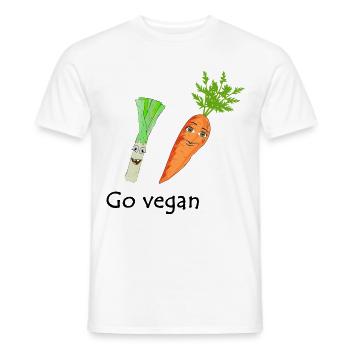 Go vegan - Männer T-Shirt - Weiß - Vorne - AI Model Male 178 dark (178cm)