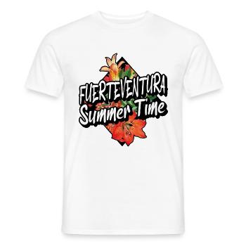 Fuerteventura Summer Sun Beach Sea Palm Trees - Men's T-Shirt - white - Front - AI Model Male 178 dark (178cm)
