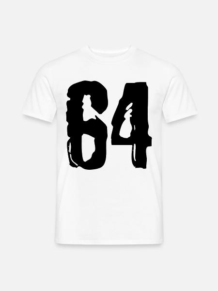 64 Zahl Trikot - Männer T-Shirt - Weiß