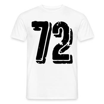 72 Zahl Trikot - Männer T-Shirt - Weiß - Vorne - AI Model Male 178 dark (178cm)