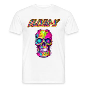 ELIXIR X - Männer T-Shirt - Weiß - Vorne - AI Model Male 178 dark (178cm)
