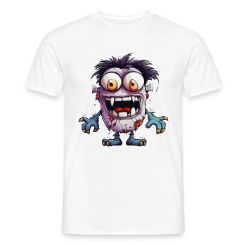 Halloween Monster Zombie Effrayant Costume d’horreur - T-shirt homme - blanc - Devant - AI Model Male 178 dark (178cm)