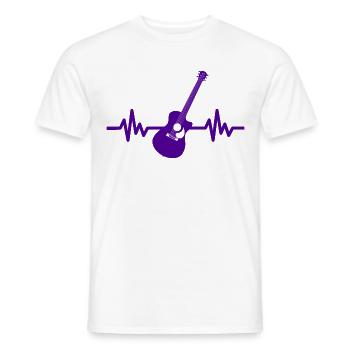 Herzschlag Gitarre - Rock 'n' Roll Punk Band Metal - Männer T-Shirt - Weiß - Vorne - AI Model Male 178 dark (178cm)