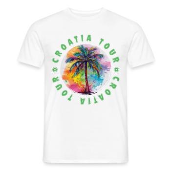 Croatia Tour Urlaub Plame Bunt - Männer T-Shirt - Weiß - Vorne - AI Model Male 178 dark (178cm)