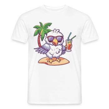 Eagle Summer Beach Comic - Men's T-Shirt - white - Front - AI Model Male 178 dark (178cm)