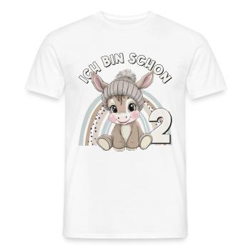 2. Geburtstag Esel Regenbogen Süß Niedlich - Männer T-Shirt - Weiß - Vorne - AI Model Male 178 dark (178cm)