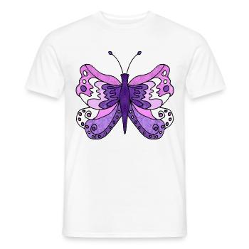 papillon - T-shirt homme - blanc - Devant - AI Model Male 178 dark (178cm)