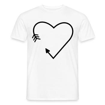 Flèche de la ligne de coeur - T-shirt homme - blanc - Devant - AI Model Male 178 dark (178cm)