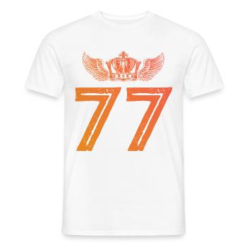 77 Zahl Krone - Männer T-Shirt - Weiß - Vorne - AI Model Male 178 dark (178cm)
