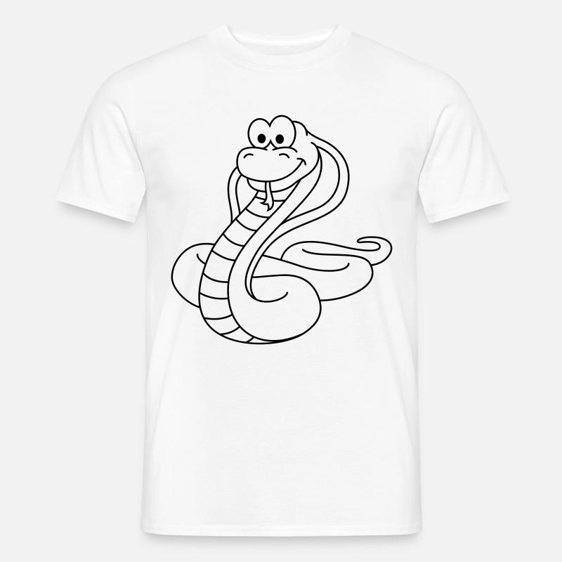Schlange Kobra Comic Tier - Männer T-Shirt - Weiß