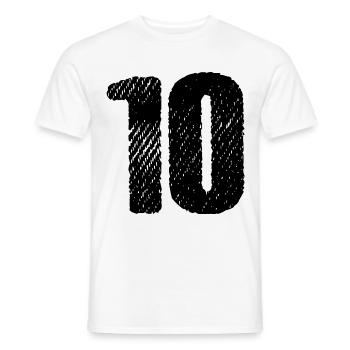 Maillot à 10 chiffres - T-shirt homme - blanc - Devant - AI Model Male 178 dark (178cm)