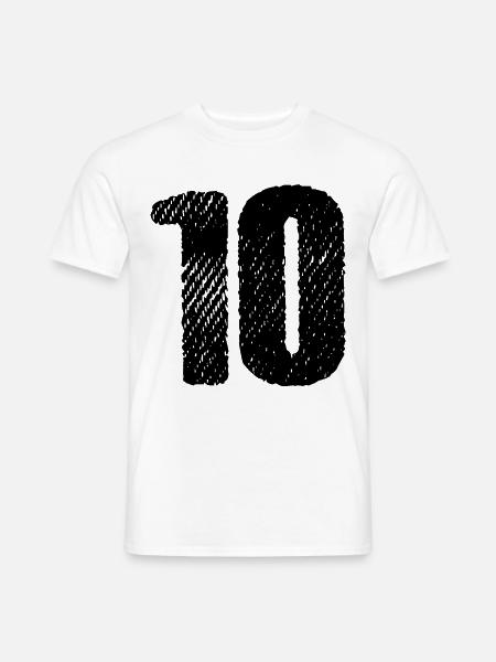 10 number jersey - Men's T-Shirt - white