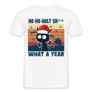 Katze Frohe Weihnachten Madafakas - Männer T-Shirt - Weiß - Vorne - AI Model Male 178 dark (178cm)